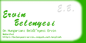 ervin belenyesi business card